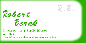 robert berak business card